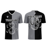 Custom Black Gray Uniform Jersey Kids Adults Personalized Set Jersey Shirt