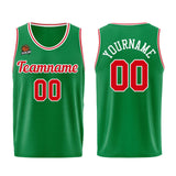Custom Kelly Green Red Basketball Jersey for Men Women Adult Youth Stitched Name Number Logo