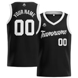 Custom Black White Basketball Jersey for Men Women Adult Youth Stitched Name Number Logo