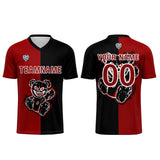 Custom Red Black Soccer Uniform Jersey Kids Adults Personalized Set Jersey Shirt