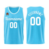 Custom Light Blue White Basketball Jersey for Men Women Adult Youth Stitched Name Number Logo