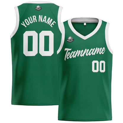 Custom Green White Basketball Jersey for Men Women Adult Youth Stitched Name Number Logo