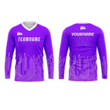 Custom Purple White Basketball Soccer Football Shooting Long T-Shirt for Adults and Kids