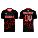 Custom Black Red Soccer Uniform Jersey Kids Adults Personalized Set Jersey Shirt