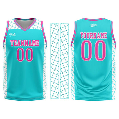 Custom Cyan Pink Basketball Jersey Uniform Suit Printed Your Logo Name Number