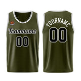 Custom Army Green-Black Basketball Jersey for Men Women Adult Youth Stitched Name Number Logo