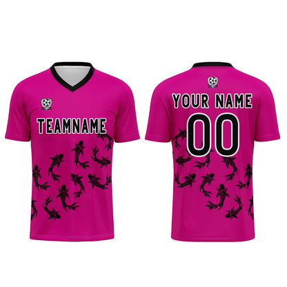 Custom Rose Purple Soccer Uniform Jersey Kids Adults Personalized Set Jersey Shirt