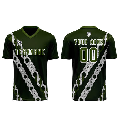 Custom Green Uniform Jersey Kids Adults Personalized Set Jersey Shirt