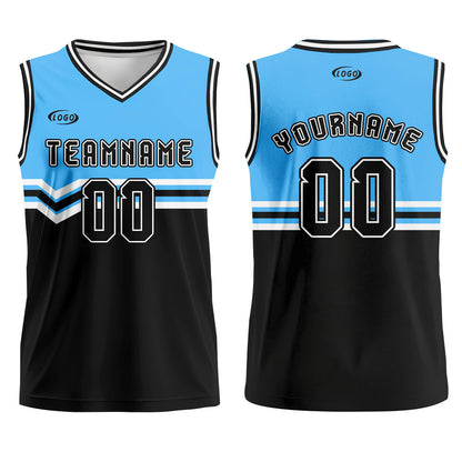 Custom Blue Black White Basketball Jersey Uniform Suit Printed Your Logo Name Number