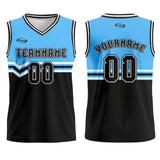 Custom Blue Black White Basketball Jersey Uniform Suit Printed Your Logo Name Number