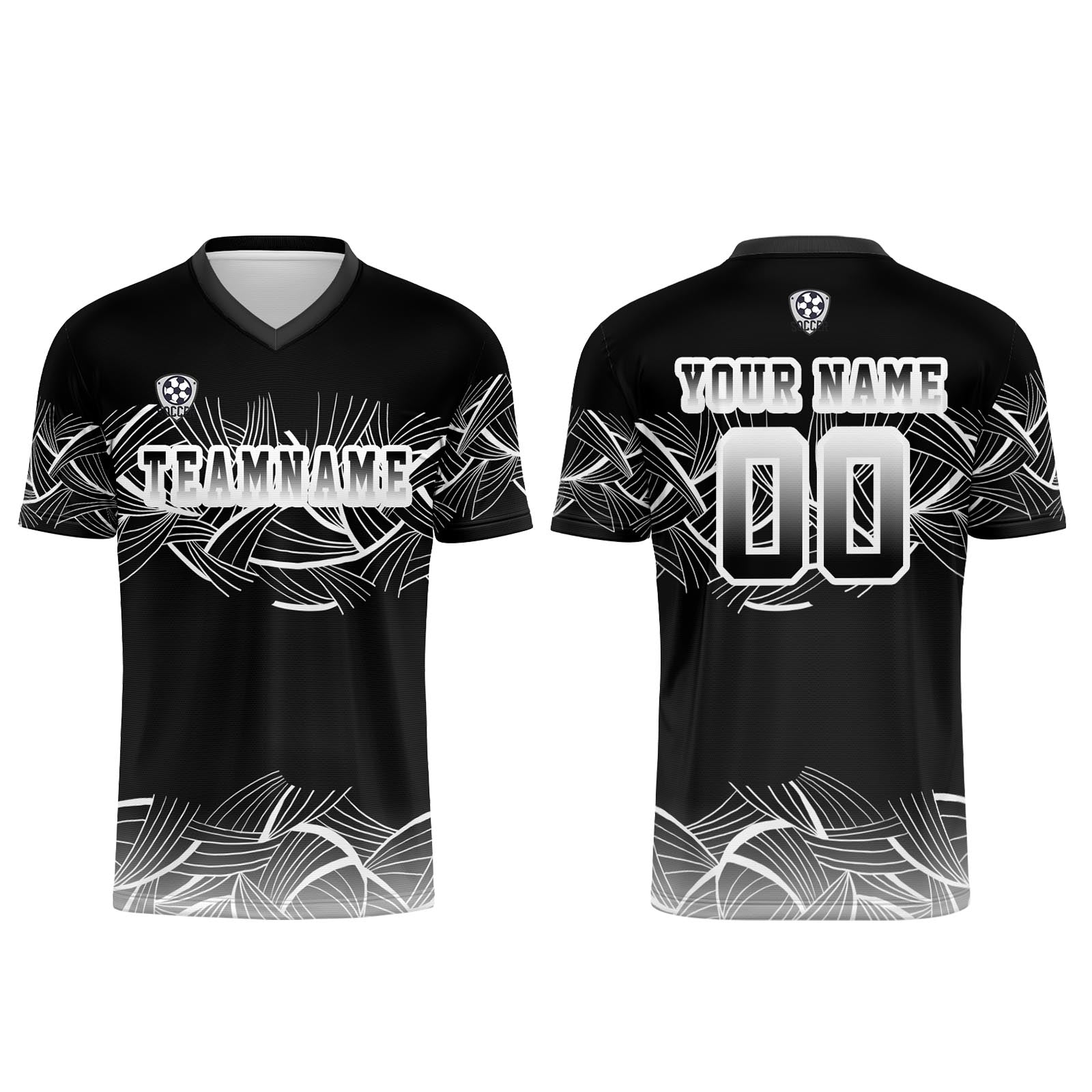 Custom Black Gray Soccer Uniform Jersey Kids Adults Personalized Set Jersey Shirt