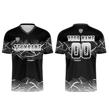 Custom Black Gray Soccer Uniform Jersey Kids Adults Personalized Set Jersey Shirt