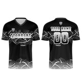 Custom Black Gray Soccer Uniform Jersey Kids Adults Personalized Set Jersey Shirt