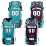 Custom Cyan Vintage Purple Reversible Basketball Suit for Adults and Kids Personalized Jersey
