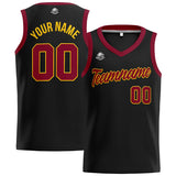 Custom Black Burgundy Yellow Basketball Jersey for Men Women Adult Youth Stitched Name Number Logo