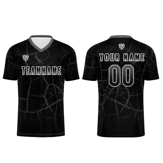 Custom Black Grey Soccer Uniform Jersey Kids Adults Personalized Set Jersey Shirt
