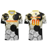 Custom White Black Yellow Uniform Jersey Kids Adults Personalized Set Jersey Shirt