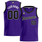 Custom Purple Black Basketball Jersey for Men Women Adult Youth Stitched Name Number Logo