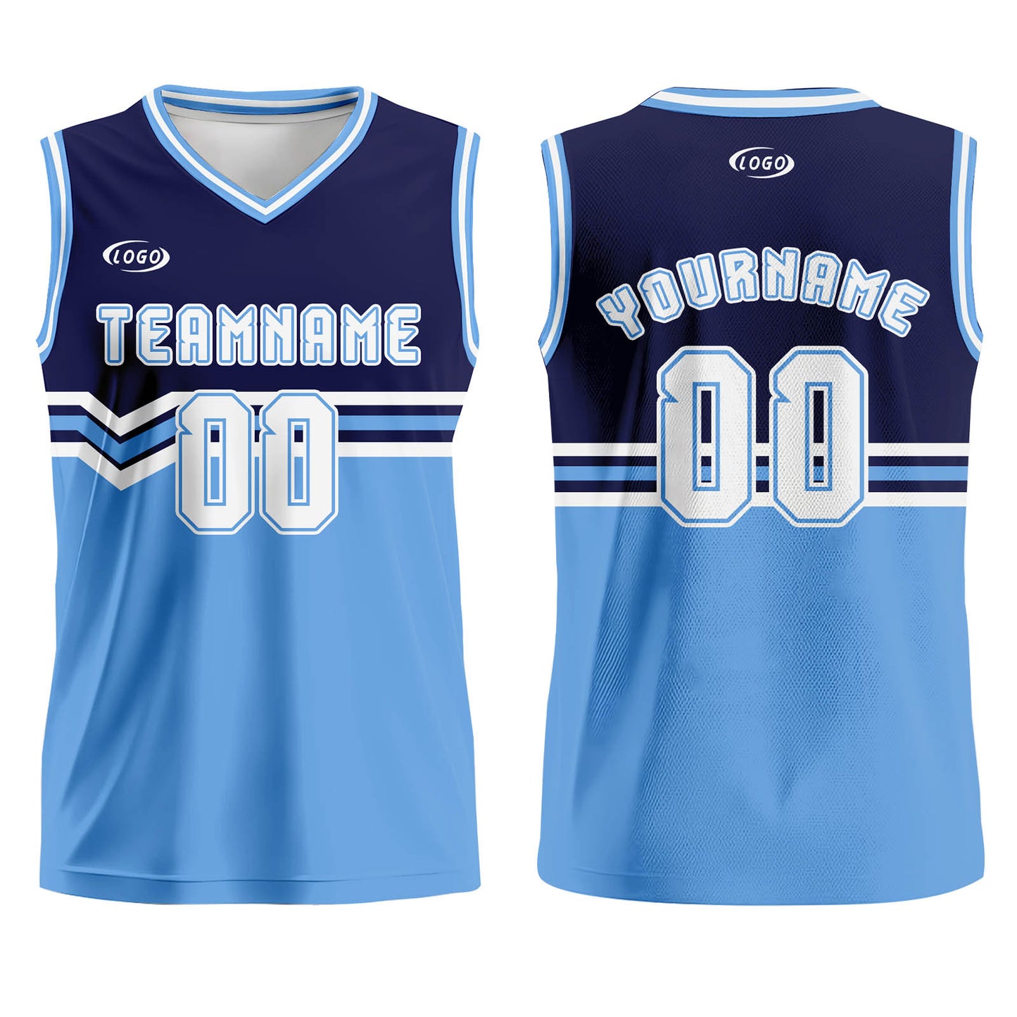 Custom Navy Blue White Basketball Jersey Uniform Suit Printed Your Logo Name Number