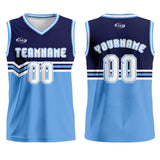 Custom Navy Blue White Basketball Jersey Uniform Suit Printed Your Logo Name Number