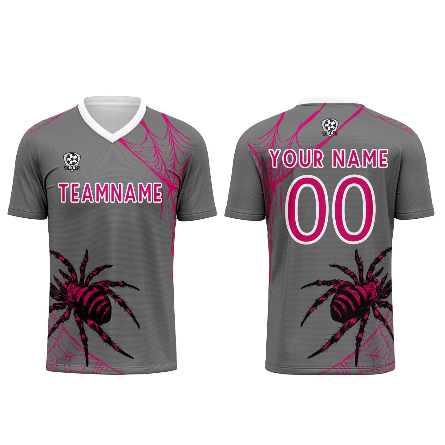 Custom Gray Soccer Uniform Jersey Kids Adults Personalized Set Jersey Shirt