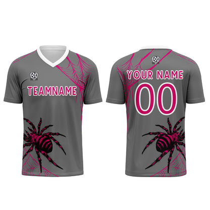 Custom Gray Soccer Uniform Jersey Kids Adults Personalized Set Jersey Shirt