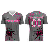 Custom Gray Soccer Uniform Jersey Kids Adults Personalized Set Jersey Shirt