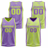 Custom Purple Light Green Reversible Basketball Suit for Adults and Kids Personalized Jersey