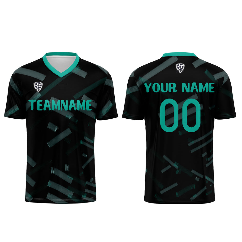 Custom Black Dark Green Soccer Uniform Jersey Kids Adults Personalized Set Jersey Shirt