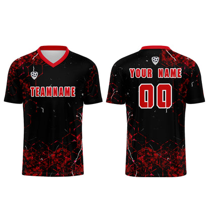 Custom Red Uniform Jersey Kids Adults Personalized Set Jersey Shirt