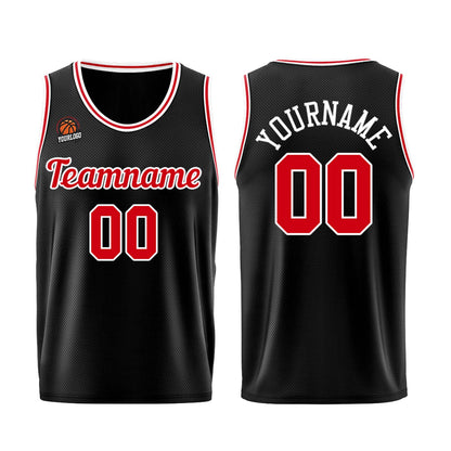 Custom Black-Red Basketball Jersey for Men Women Adult Youth Stitched Name Number Logo