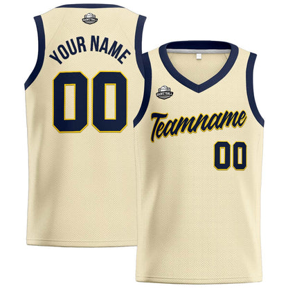 Custom Cream Navy Basketball Jersey for Men Women Adult Youth Stitched Name Number Logo