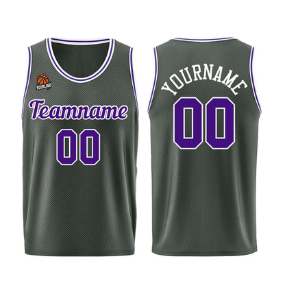 Custom Dark Gray-Purple Basketball Jersey for Men Women Adult Youth Stitched Name Number Logo