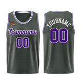 Custom Dark Gray-Purple Basketball Jersey for Men Women Adult Youth Stitched Name Number Logo