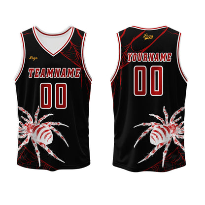 Custom Black Red Basketball Jersey Uniform Suit Printed Your Logo Name Number