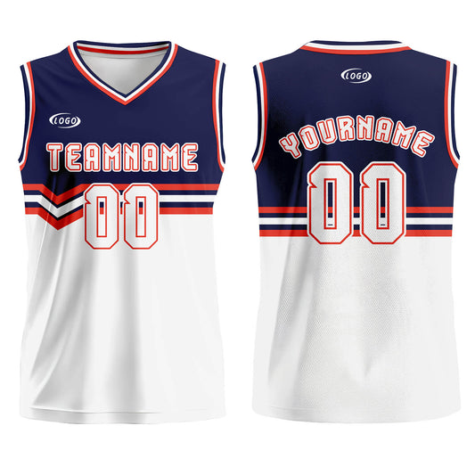 Custom Blue White Orange Basketball Jersey Uniform Suit Printed Your Logo Name Number