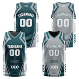 Custom Dull Green Grey Reversible Basketball Suit for Adults and Kids Personalized Jersey