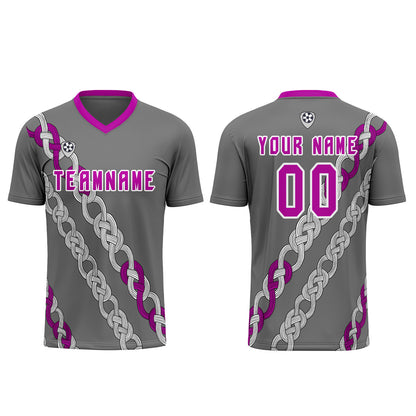 Custom Gray Uniform Jersey Kids Adults Personalized Set Jersey Shirt