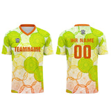 Custom Green Orange Uniform Jersey Kids Adults Personalized Set Jersey Shirt