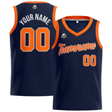 Custom Navy Orange Basketball Jersey for Men Women Adult Youth Stitched Name Number Logo