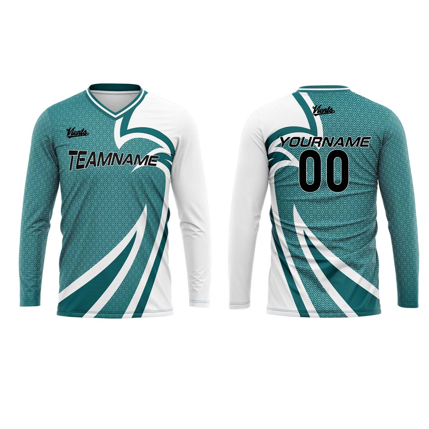 Custom Teal Basketball Soccer Football Shooting Long T-Shirt for Adults and Kids
