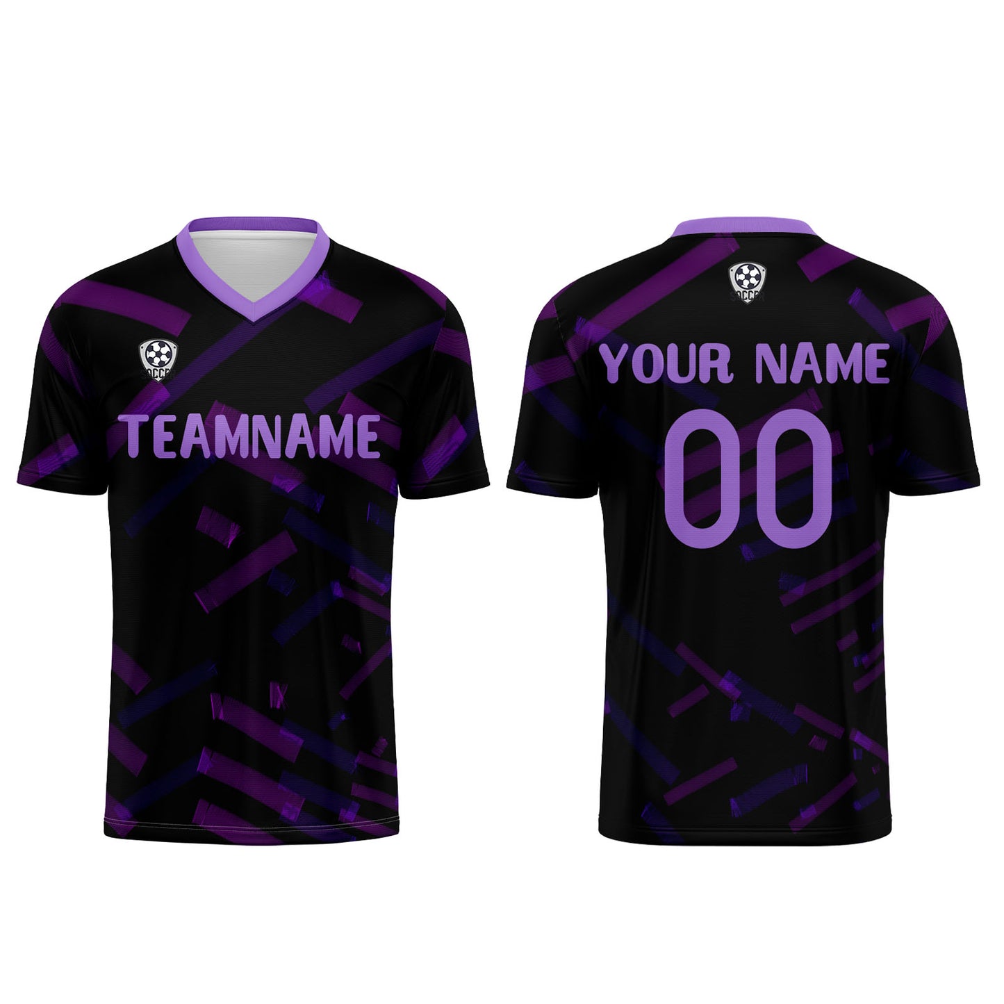 Custom Black Purple Soccer Uniform Jersey Kids Adults Personalized Set Jersey Shirt