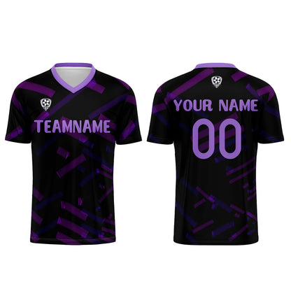 Custom Black Purple Soccer Uniform Jersey Kids Adults Personalized Set Jersey Shirt