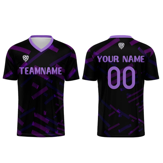 Custom Black Purple Soccer Uniform Jersey Kids Adults Personalized Set Jersey Shirt