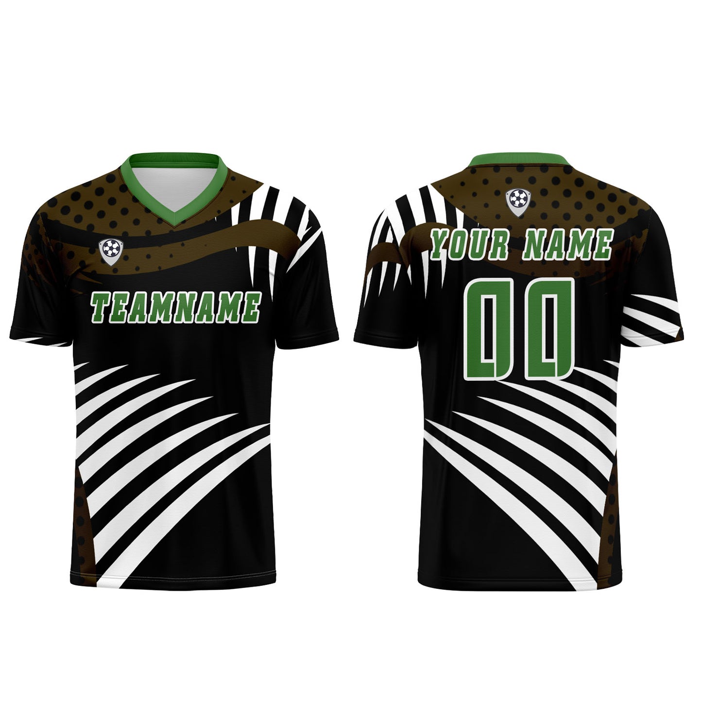 Custom Brown Green Uniform Jersey Kids Adults Personalized Set Jersey Shirt