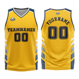 Custom Yellow Blue Basketball Jersey Uniform Suit Printed Your Logo Name Number
