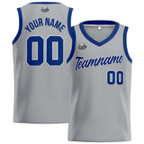 Custom Gray Royal Basketball Jersey for Men Women Adult Youth Stitched Name Number Logo