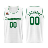 Custom White-Green Basketball Jersey for Men Women Adult Youth Stitched Name Number Logo