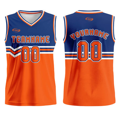 Custom Blue Orange White Basketball Jersey Uniform Suit Printed Your Logo Name Number