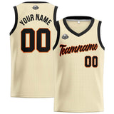 Custom Cream Black Basketball Jersey for Men Women Adult Youth Stitched Name Number Logo